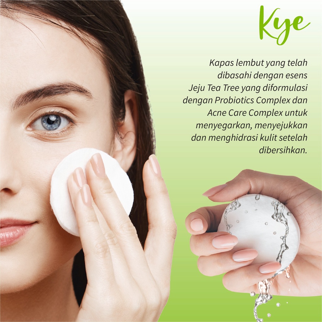 Kye - Probiotics Aqua Toner Pads Jeju Tea Tree - 15 Sheets