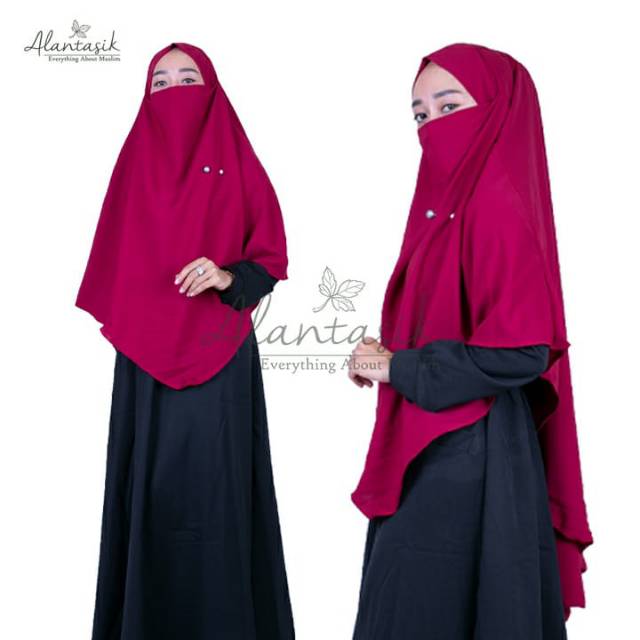 Alantasik - French hijab XL Jilbab Hijab Kerudung Bergo Instan  Cadar  Syari Jumbo khimar wolfis R.8