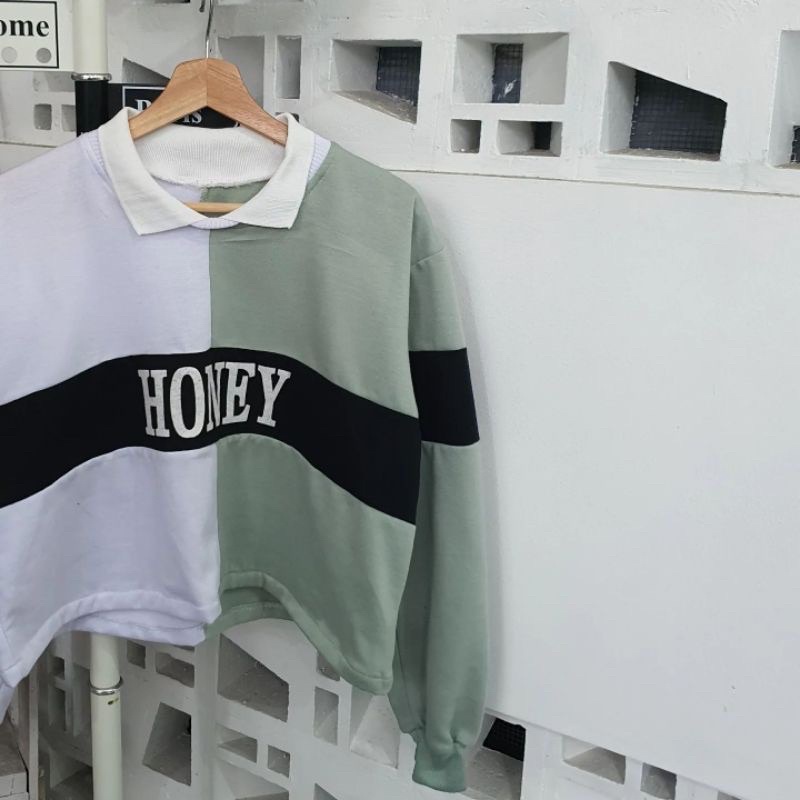 HONEY SWEATER CROP COLAR // CROP TOP // SWEATER KERAH