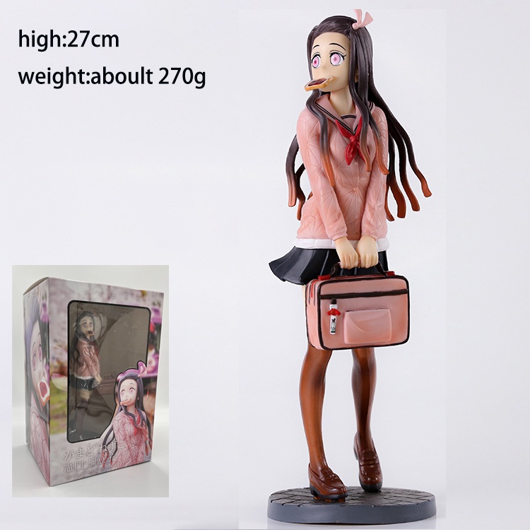 Mainan Action Figure Demon Slayer Kamado Nezuko Anime Kimetsu No Yaiba Seragam Sekolah Ukuran 27cm Untuk Hadiah