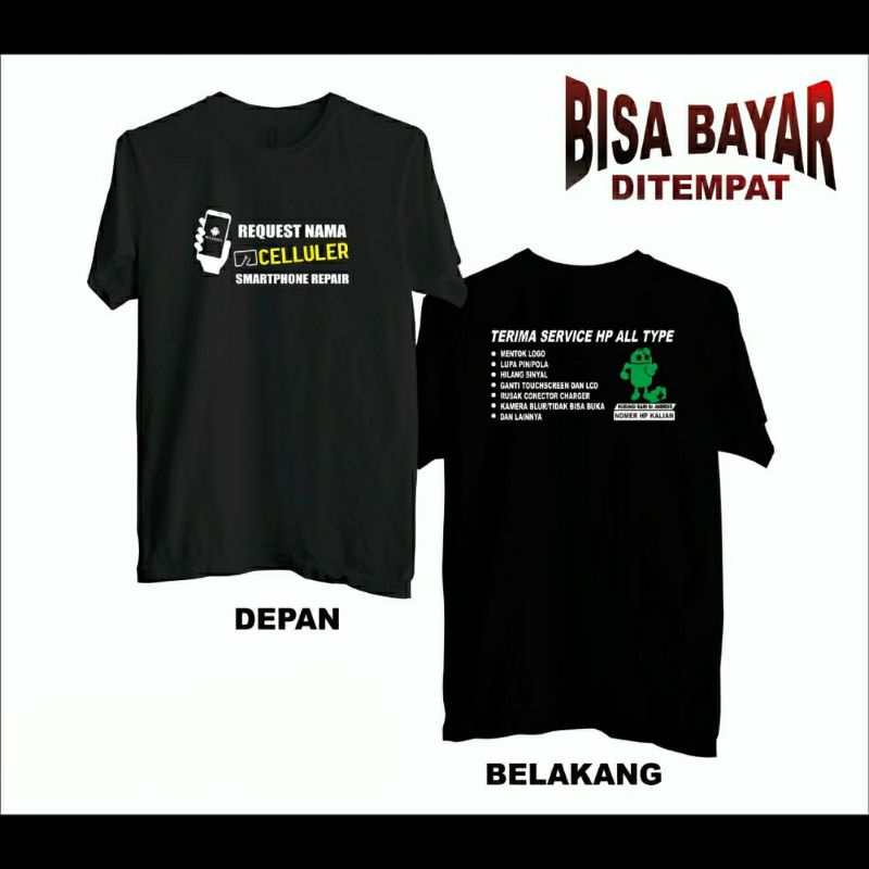 Kaos terima service hp all type / kaos teknisi ponsel Indonesia / kaos tukang servis android / kaos 