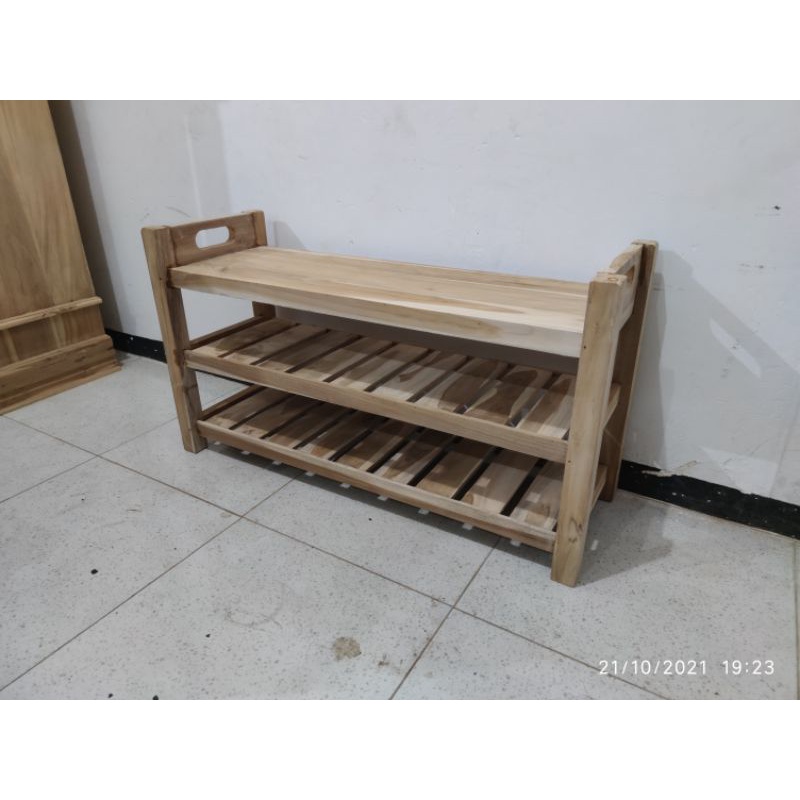Rak Sepatu Kayu Jati Rak Sandal Kayu Jati