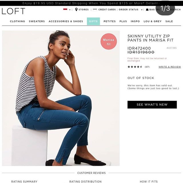 LOFT Tall Skinny Utility Zip Pants in Marisa - Blue LOFT1910-D3