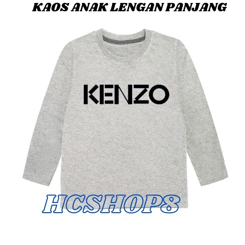 Kaos Anak Lengan Panjang Logo K3NZ0 Unisex Cowok Cewek Usia 2-16th