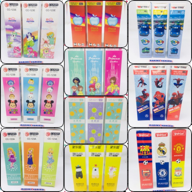 

Tinta Pulpen Gel Refill Isi Balpoint Motif Cewek dan Motif Cowok