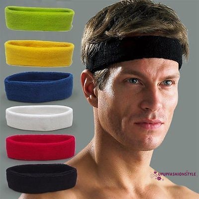 Women Men Sport Sweat Sweatband Headband Yoga Gym Stretch Head