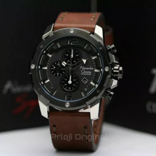 JAM TANGAN PRIA ALEXANDRE CHRISTIE AC 6410 SILVER BROWN. GARANSI RESMI 1TAHUN