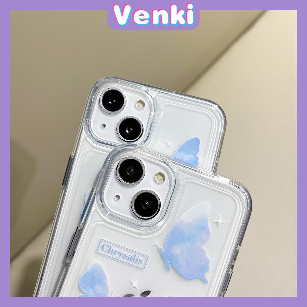 iPhone Case Clear Case Soft Thick TPU Shockproof Super Transparent Protection Camera Plating Button Blue Butterfly For iPhone 13 Pro Max iPhone 12 Pro Max iPhone 11 iPhone 7 Plus