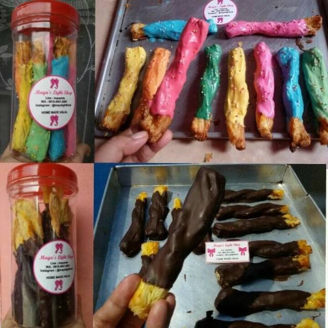 Minimal 10pc Mini puff pastry croissant mini keju coklat stick coco cemilan snack kue lebaran snack kue kering