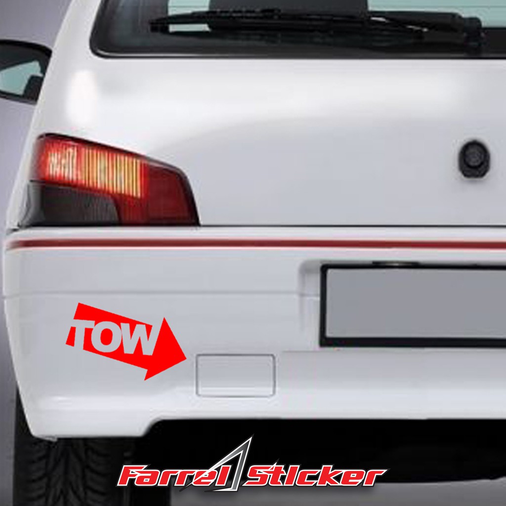 stiker TOW sticker TOWING mobil