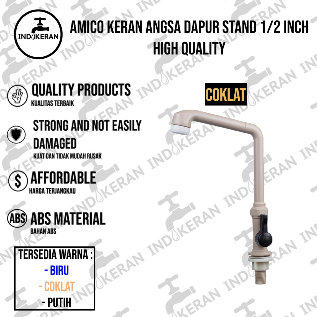 AMICO - Kran Angsa Dapur Stand - 1/2 Inch - High Quality