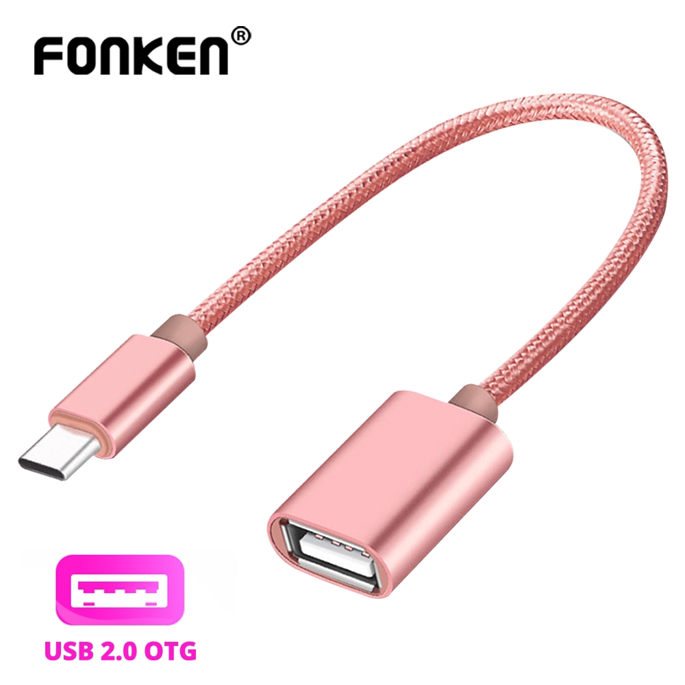 

FONKEN Type C to USB 2.0 Adapter OTG Data Cable USB-C Converter Adapter Cable for Macbook Huawei Xiaomi