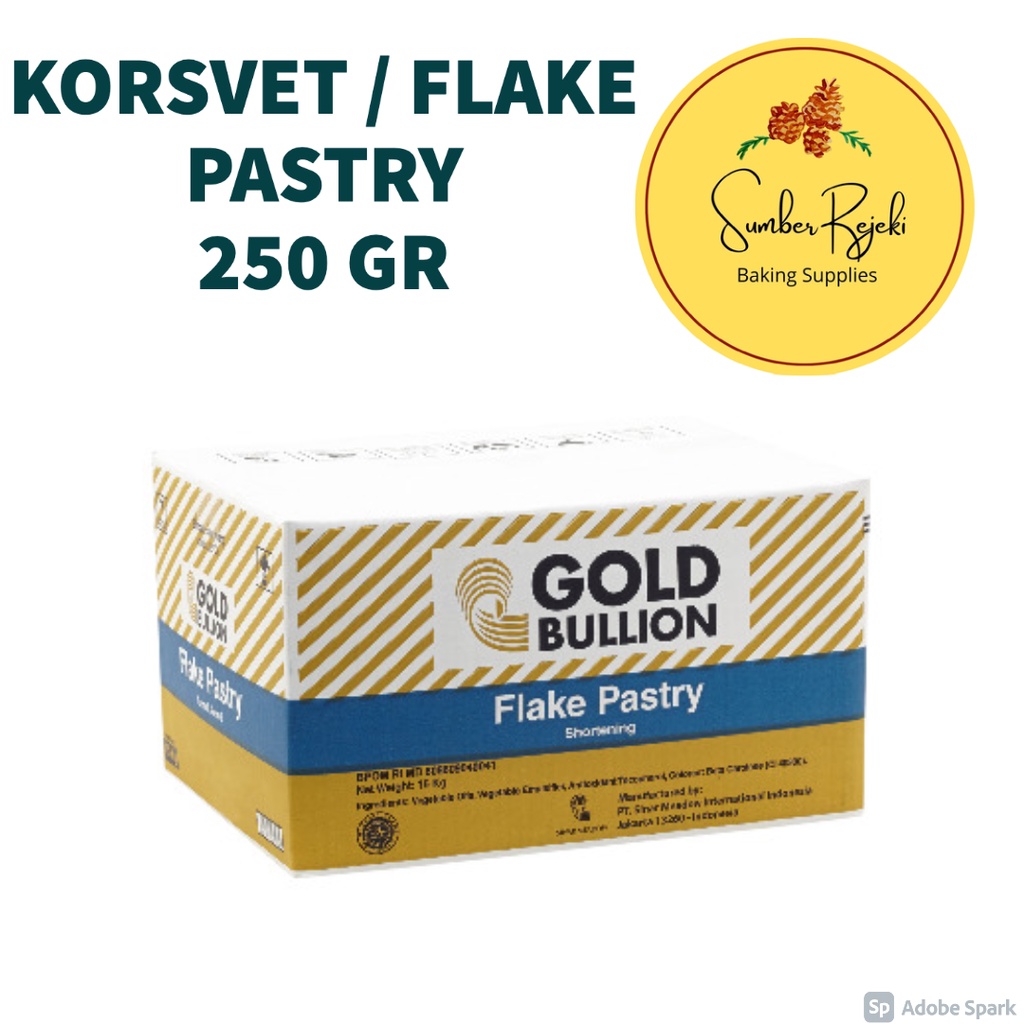 

Gold Bullion Flake Pastry Korsvet 250 Gr / 250gr