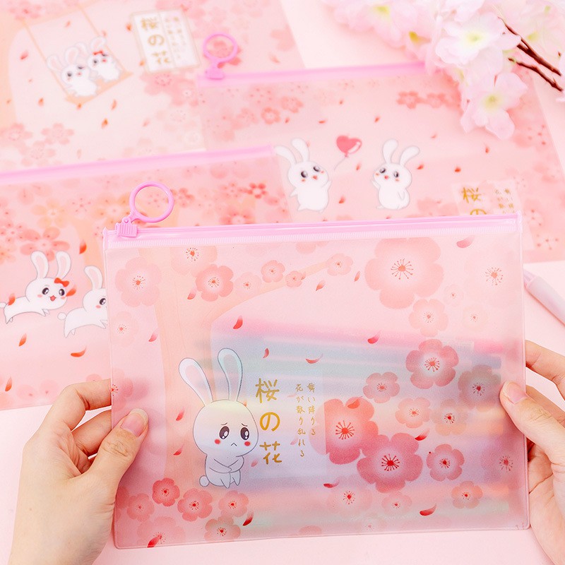 COD KOTAK PENSIL TRANSPARAN MOTIF KAWAI RABBIT LUCU UNIK / KOTAK PULPEN / TEMPAT ALAT TULIS PP105-3