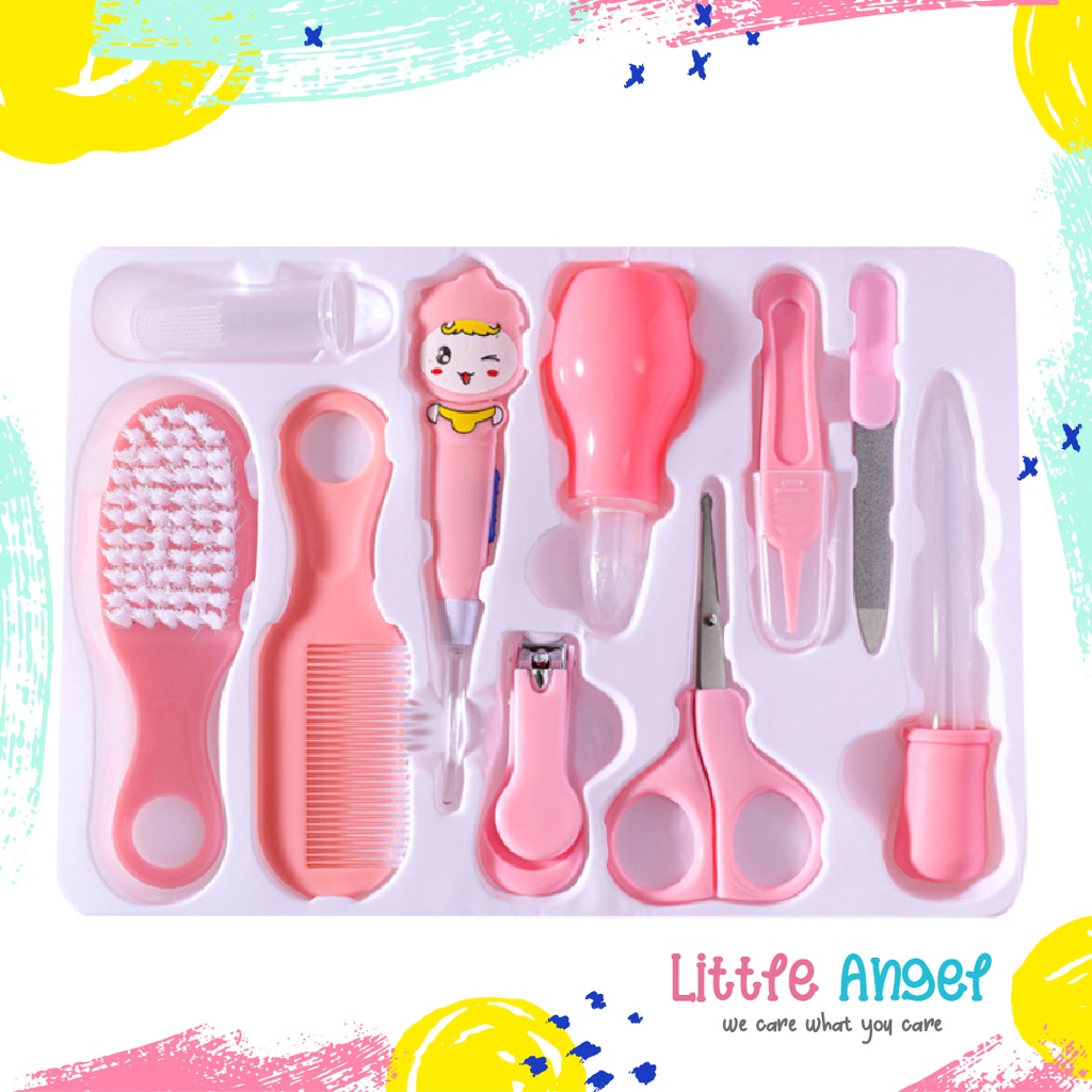 Baby Care Kit Set Termo Alat Perawatan Bayi 10in1 Termometer Sisir Gunting Pembersih Kuku Bayi Hadiah Lahiran Newborn Gift COD