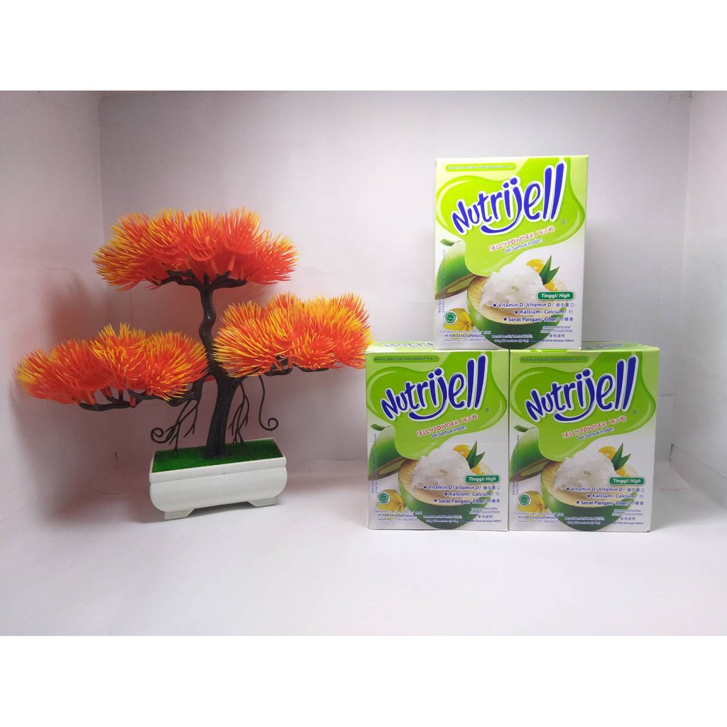 Nutrijel Kelapa Muda 15gr Agar-Agar 1 Box Isi 12 Pcs Nutrijell Kelapa Grass Jelly Powder Ekonomis