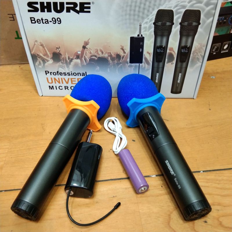 mic wireless shure beta 99 handled receiver recharge