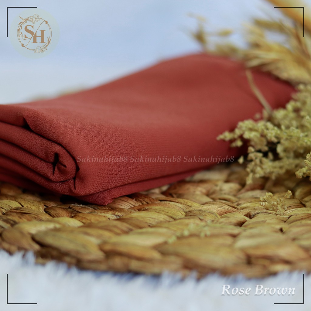PROMO Pashmina Ceruty Babydoll 200x75 cm jahit tepi CHAPTER1-Rose Brown