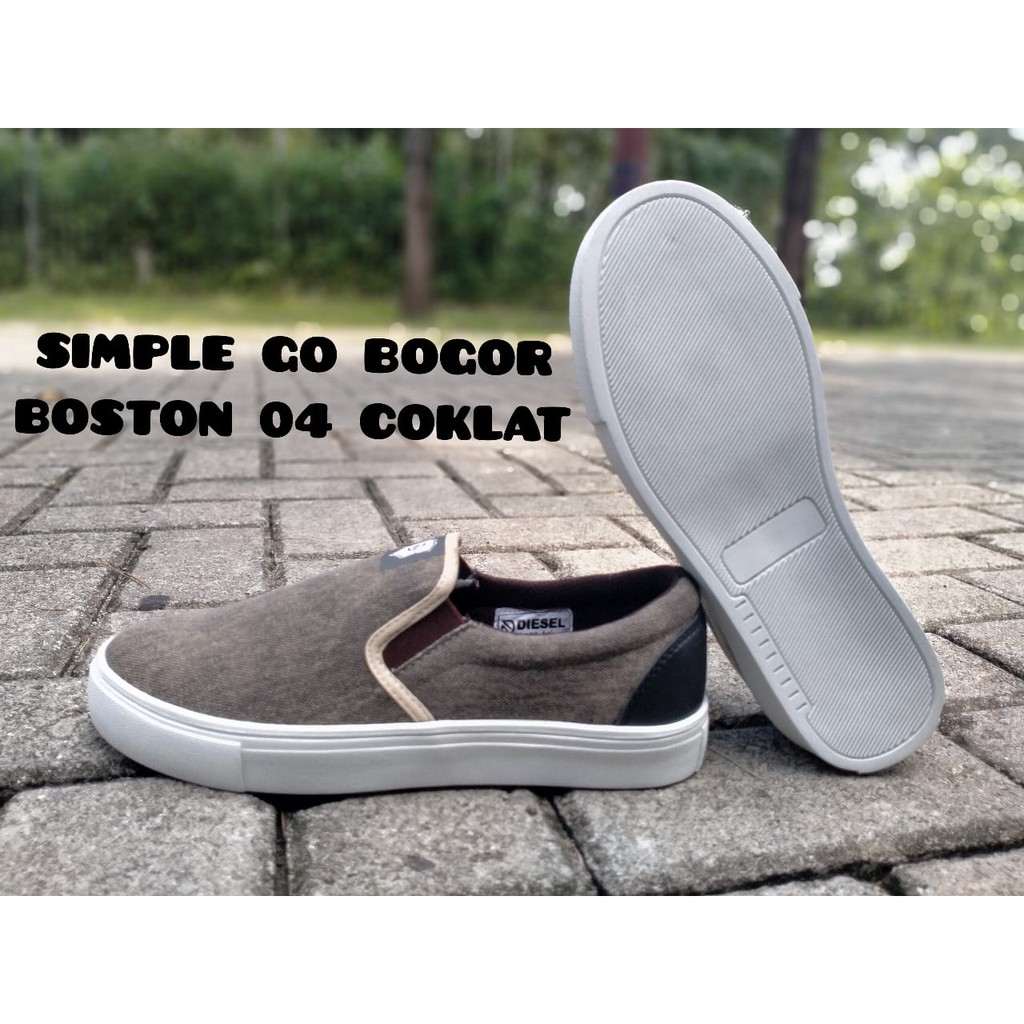 SEPATU SLIP ON PRIA BOSTON DIESEL BAHAN KANVAS INJECT ANTI SELIP 38-43