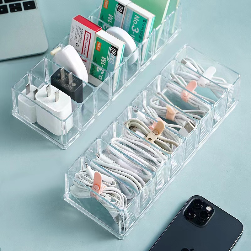 YGRETTE - BNBS Kotak Kabel Organizer Cable Storage Box 7 8 Slot with Cover KOTAK PERAPI KOLEKSI KABEL DATA HANDPHONE CHARGER