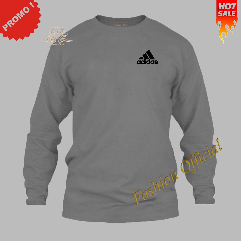 Kaos Lengan Panjang Adidas 0735 Motif Hitam Kaos Distro Premium / Kaos Keren / Kaos / Promo kaso mur