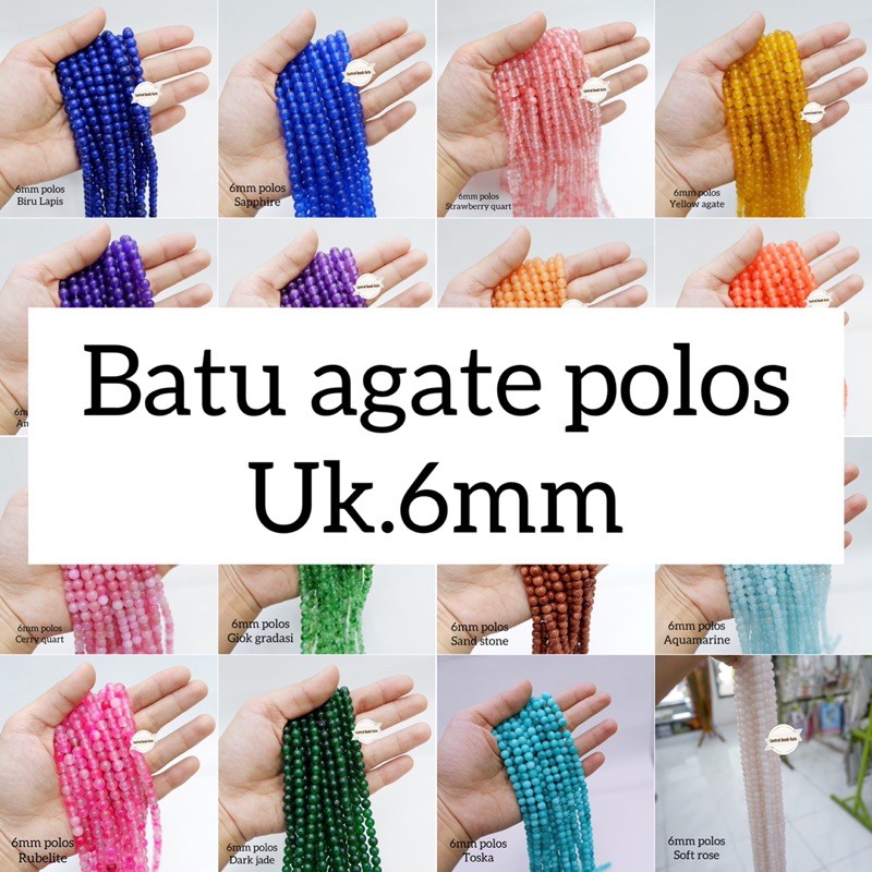 (Rentengan) batu agate 6mm