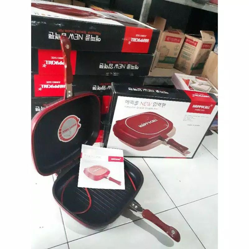 TERMURAH  PROMO SUGGO ORI MADE IN KOREA DOUBLE PAN SUPER JUMBO SIZE 32x24 CM TITANIUM ALUMUNIUM STAI