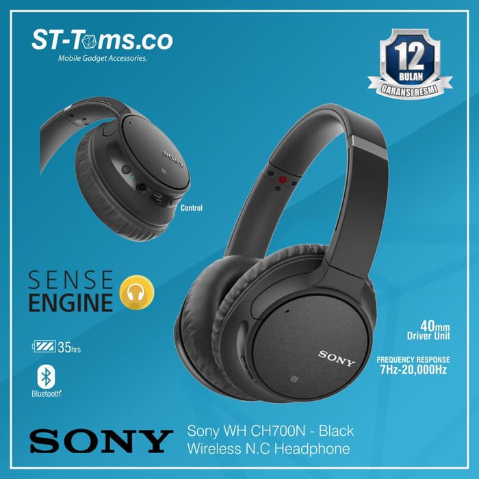 Sony WH-CH700N / WH CH700N / CH700 N Wireless N.C Headphones - Black