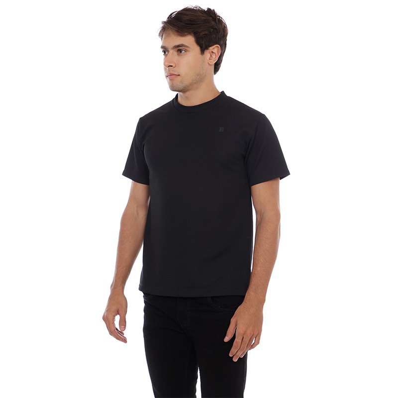 BlueButton Neck T-Shirt Black