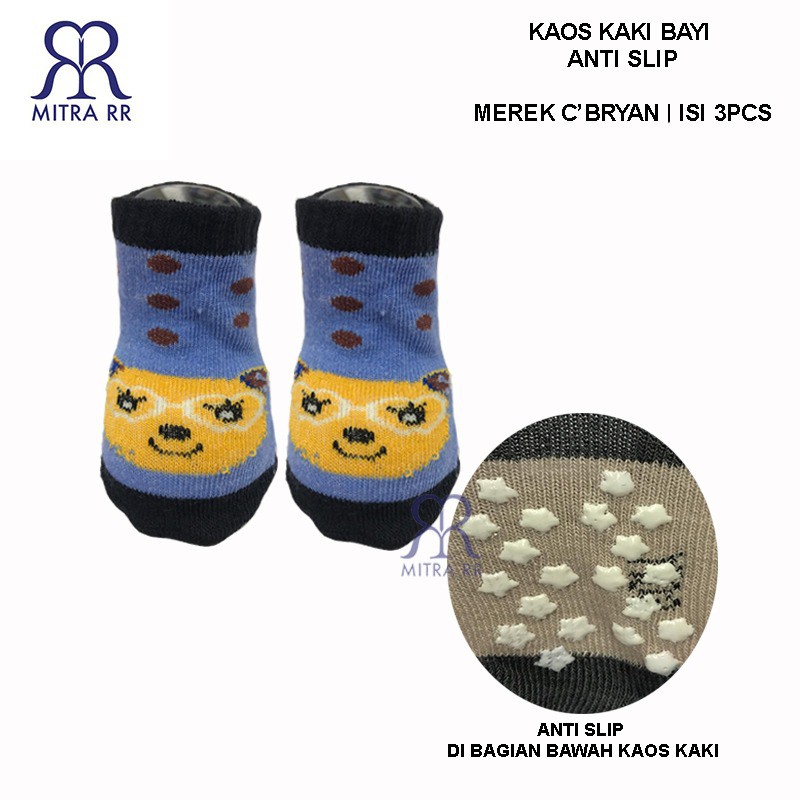 KAOS KAKI 3 IN 1 SNI Anti Slip Karakter Isi 3 pasang / Size 0-12 Bulan