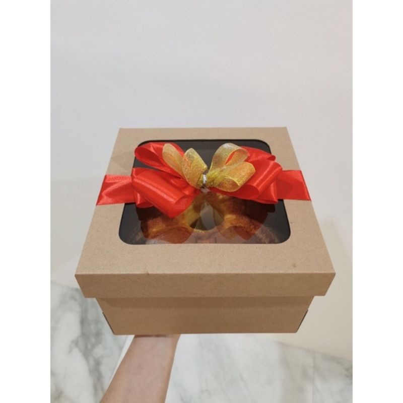 Dus Kraft Jendela Mika isi 5pcs / Box Kue Cake Puding / Dus Kemasan Kue