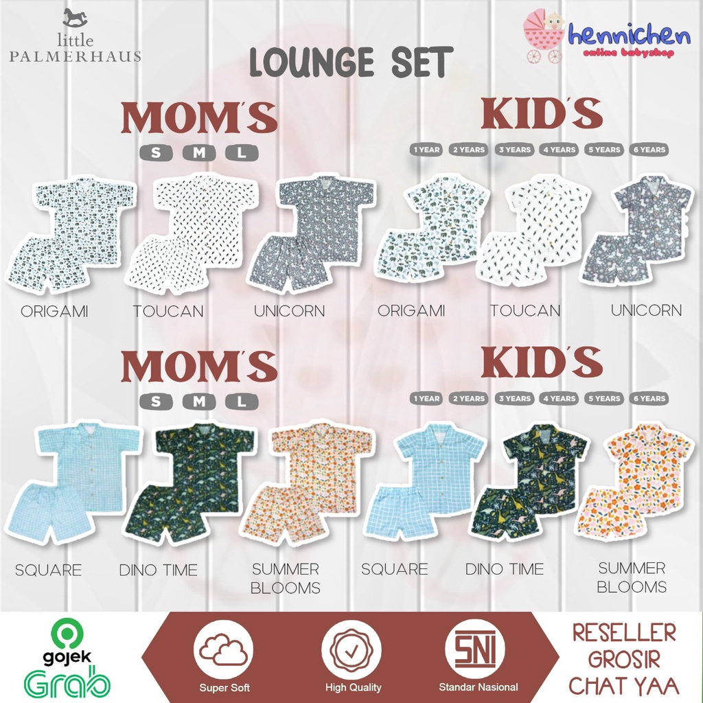 PROMO 7.7 PROMO BAJU LEBARAN Little Palmerhaus Piyama anak dan mama MOM and Me Kids &amp; Mom's Lounge set Wear Setelan Piyama Anak