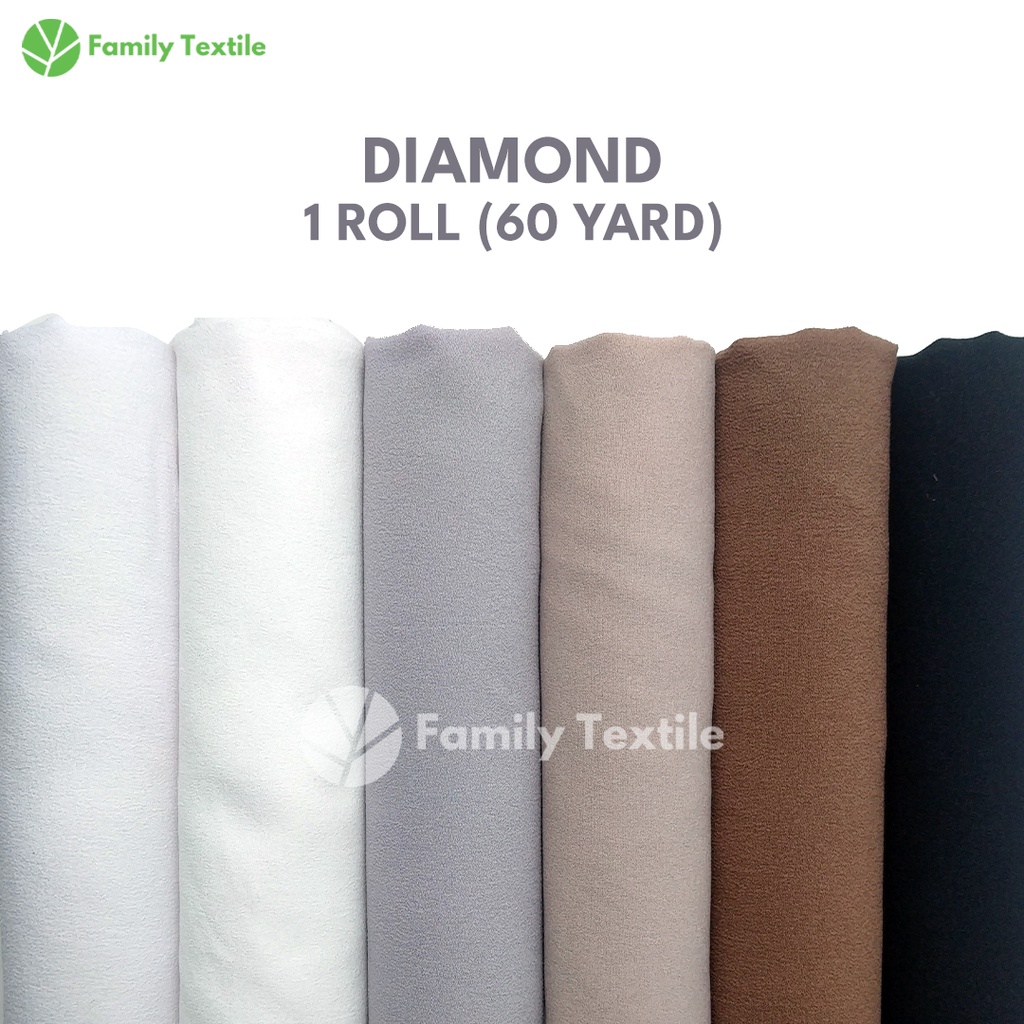 Kain Diamond Isabela 1 Roll 60 Yard Street Crepe - Bahan Kerudung Hijab Pashmina