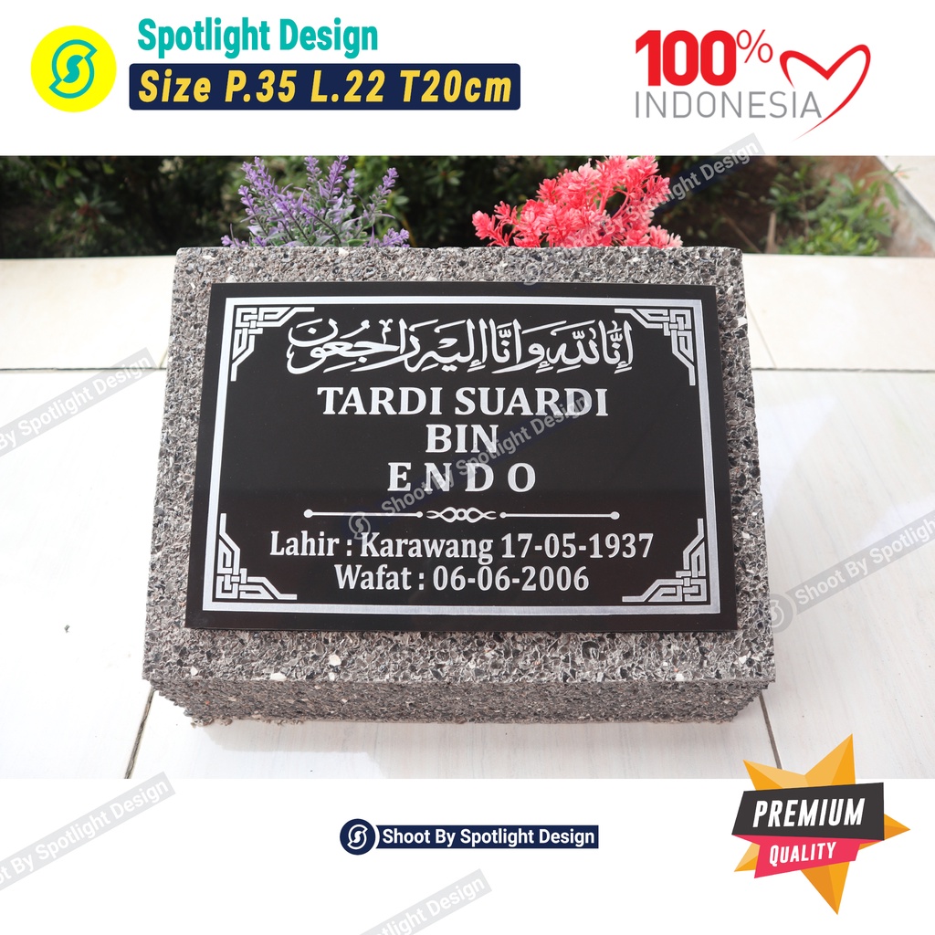 BATU NISAN DUDUKAN NAMA MAKAM CAT SILVER MURAH