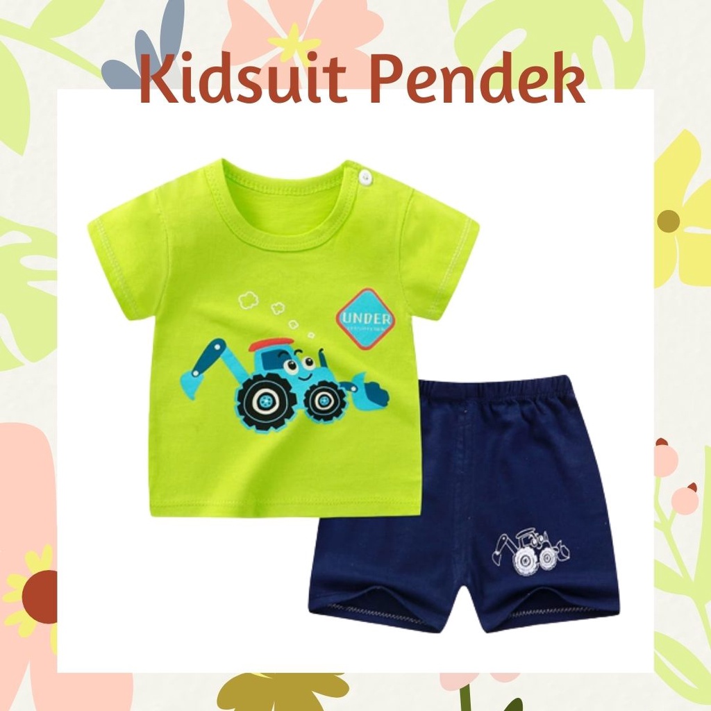 Plazababyku KIDS SUIT PENDEK Setelan Anak Bahan Kaos Lengan + Celana Berkualitas Import ebv cewek