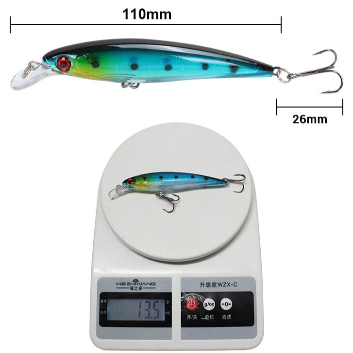 SYFishing 1Pcs Classical Floating Minnow Umpan Pancing Swimbait 11cm/14g Fishing Lure Ikan Wobbler Bait Bass Kail Tackle