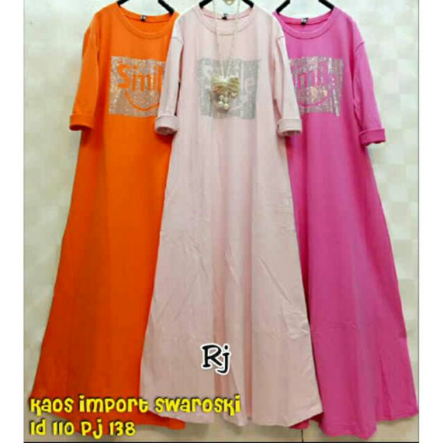 Gamis smile bahan kaos import
