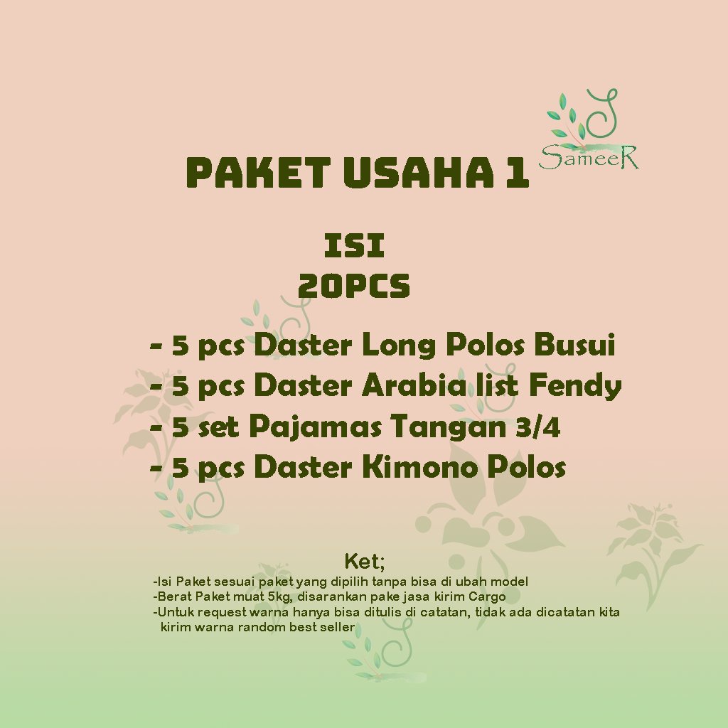 Paket Usaha 1 isi 20pcs Daster/Set Pajamas