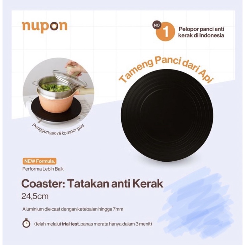 Plat Diffuser Nupon -Tatakan Panci Nupon -ALPOT- Alas Panci- DEFROST TRAY coating PFOA FREE FOOD GRADE- Untuk Kompor Gas