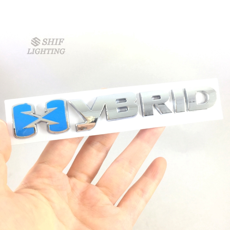 1Pc Stiker Emblem Logo HYBRID Bahan Metal Untuk Dekorasi Mobil