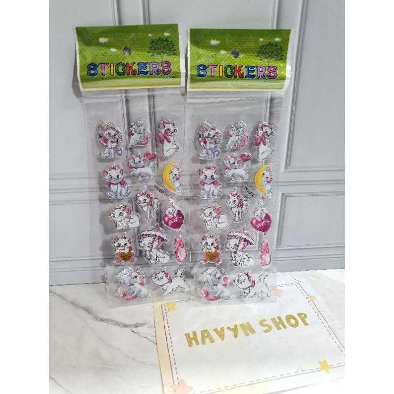 sticker anak/stiker fancy/STICKER 3D METALIK/tempelan-Marie Cat