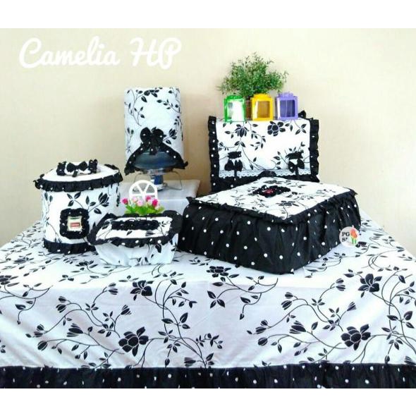 ] kitchen set camelia (taplak meja, sarung galon, tutup kulkas, dll)