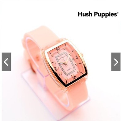 (DG) Jam Tangan Wanita Hush Puppies Korea Fashion Oval Strap Rubber HP-66 Tanggal Aktif