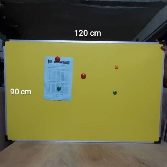 Whiteboard warna 90 x 120 cm White board warna kuning 80 x 120 cm