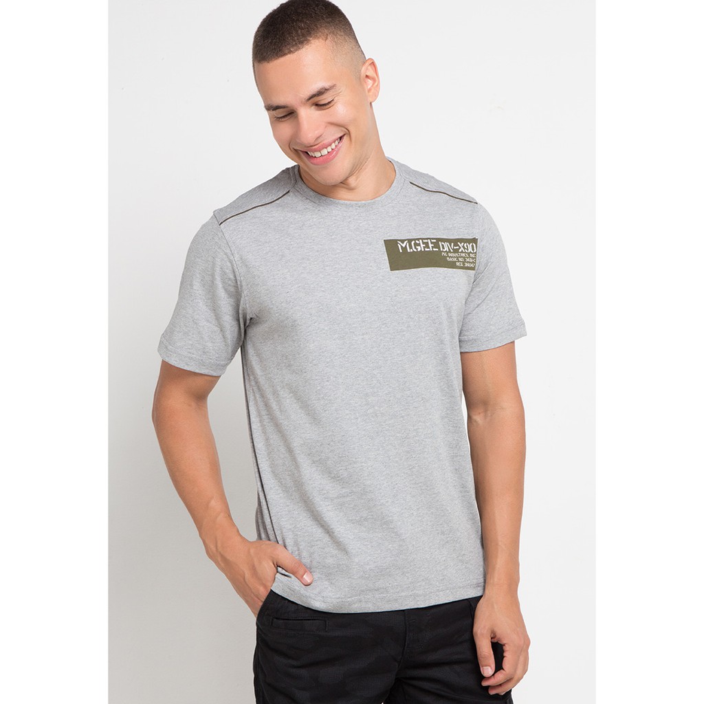 Kaos Lengan Pendek Asli MGee 3451C Oliver 020 Light Grey