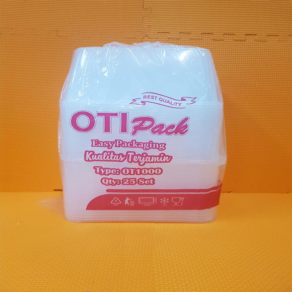 Kotak Makan Plastik 1000ML THINWALL RECTANGLE / Food Container / isi 25 / OTIPACK OT1000