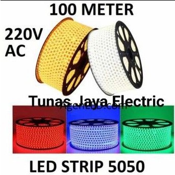 Lampu LED Strip 5050 AC220V Panjang 100M Full Indoor/Outdoor