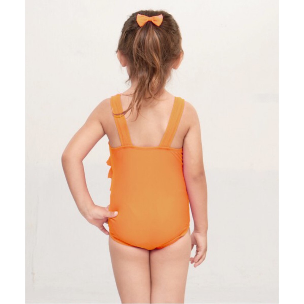 Lee Vierra - Kids Swimwear Ruffle Waist ORANGE