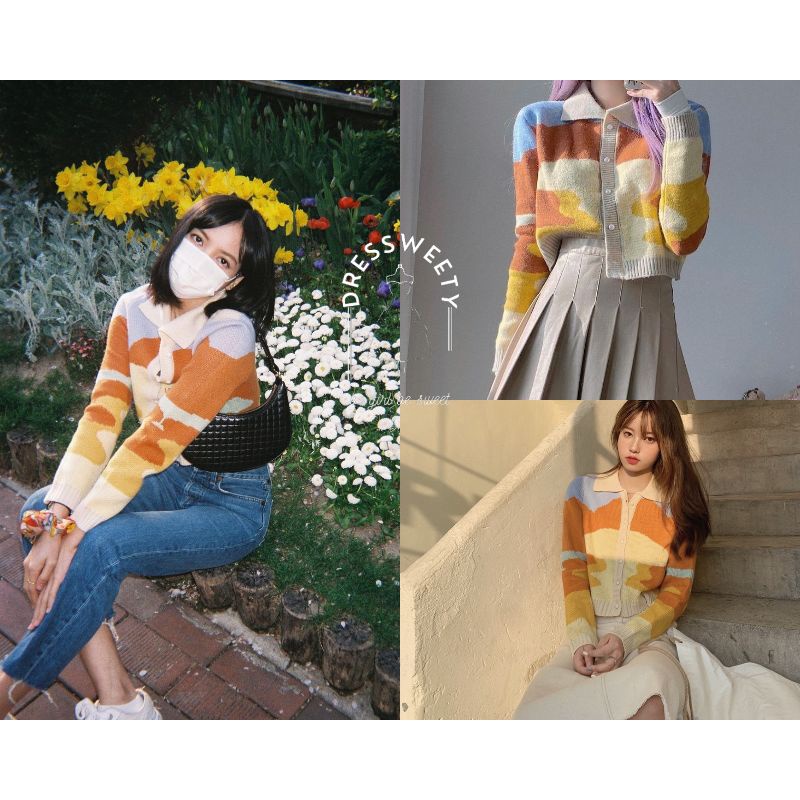 LALISA CARDIGAN - Lisa knit Cardigan Premium Lisa blackpink dupes atasan rajut korea