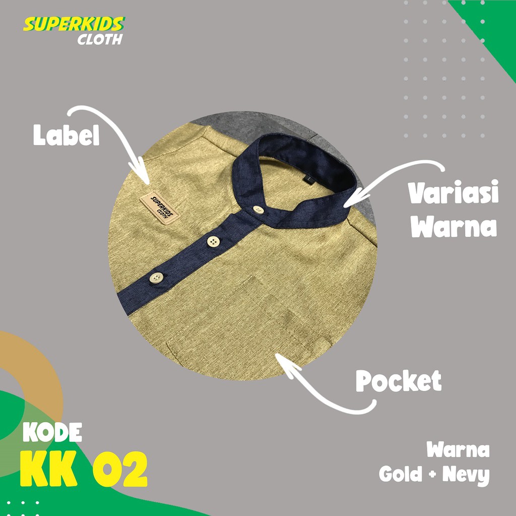 KOKO ANAK KURTA ANAK LAKI LAKI SUPERKIDS GOLD 1 - 11 Tahun